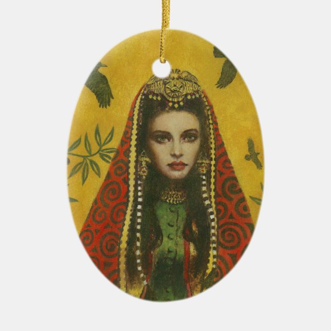 Dekorativ häxaprydnad julgransprydnad keramik (Framsidan)