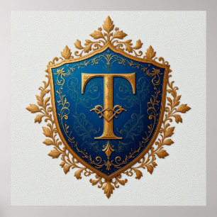 Dekorativ heraldisk sköld poster
