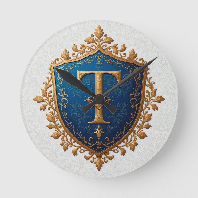 Dekorativ heraldisk sköld rund klocka (Framsida)