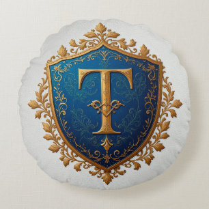 Dekorativ heraldisk sköld rund kudde