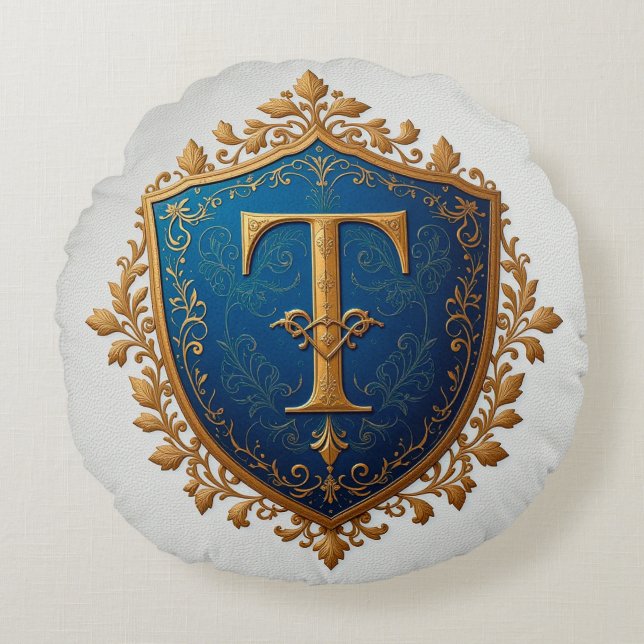 Dekorativ heraldisk sköld rund kudde (Framsidan)