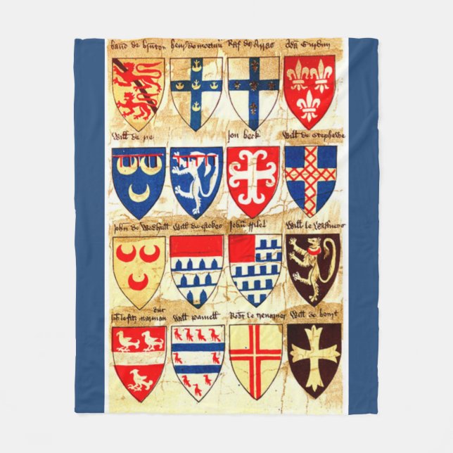 Dekorativ Heraldry Mönster Fleecefilt (Framsidan)