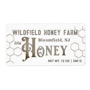 Dekorativ HONEY-etikett för jordbruksmarknaden Hon Fraktsedel