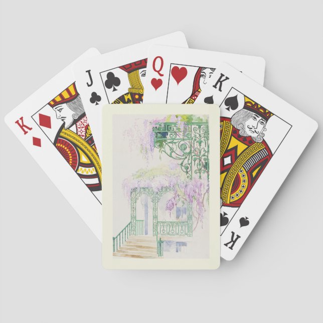 Dekorativ idyllisk målning casinokort (Baksidan)