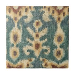 Dekorativ Ikat Fabric Design av Chariklia Zarris Kakelplatta