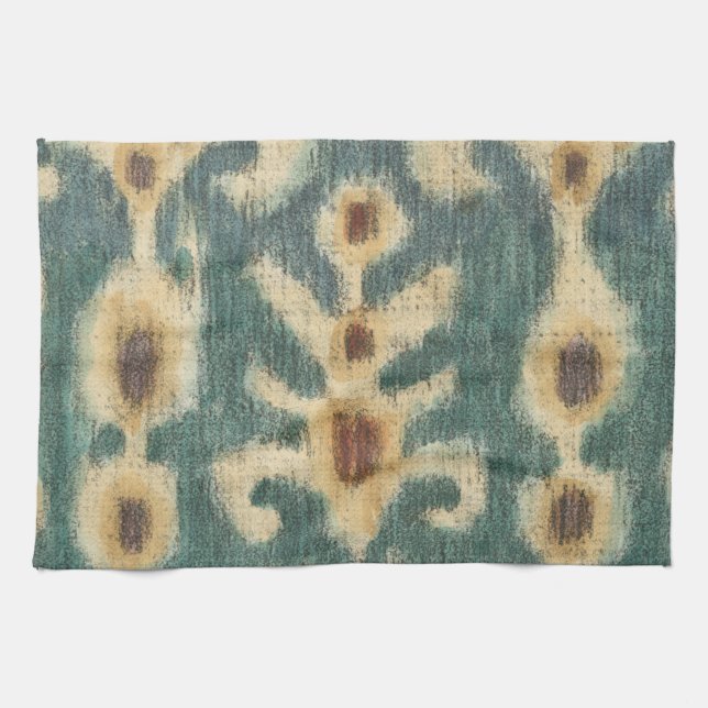 Dekorativ Ikat Fabric-design av Chariklia Zarris Kökshandduk (Horisontell)