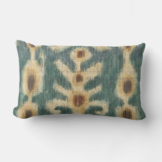 Dekorativ Ikat Fabric-design av Chariklia Zarris Lumbarkudde (Framsida)