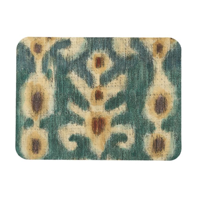Dekorativ Ikat Fabric-design av Chariklia Zarris Magnet (Horisontell)