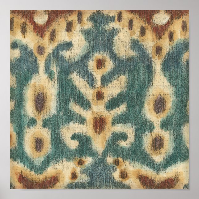 Dekorativ Ikat Fabric-design av Chariklia Zarris Poster (Framsidan)
