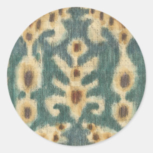 Dekorativ Ikat Fabric-design av Chariklia Zarris Runt Klistermärke