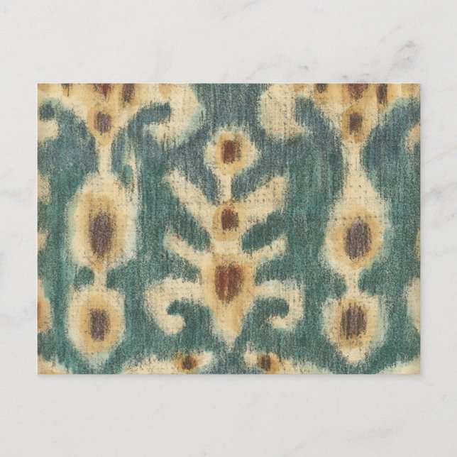 Dekorativ Ikat Fabric-design av Chariklia Zarris Vykort (Framsida)