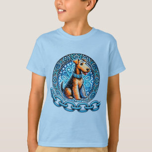 Dekorativ illustration av en terrierhund t shirt