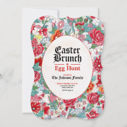 Dekorativ inbjudan till påsk Brunch & Egg Hunt