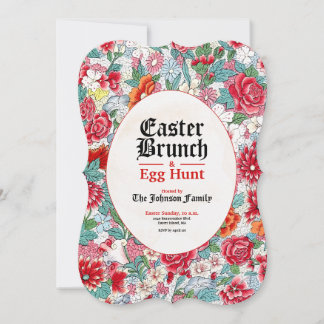 Dekorativ inbjudan till påsk Brunch & Egg Hunt