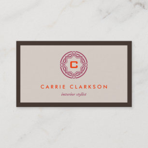 DEKORATIV INITIAL LOGOTYP I TAN PALETTE VISITKORT