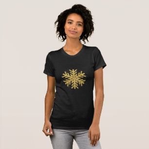 Dekorativ jul Glitter Snowflake Kvinnor T Shirt