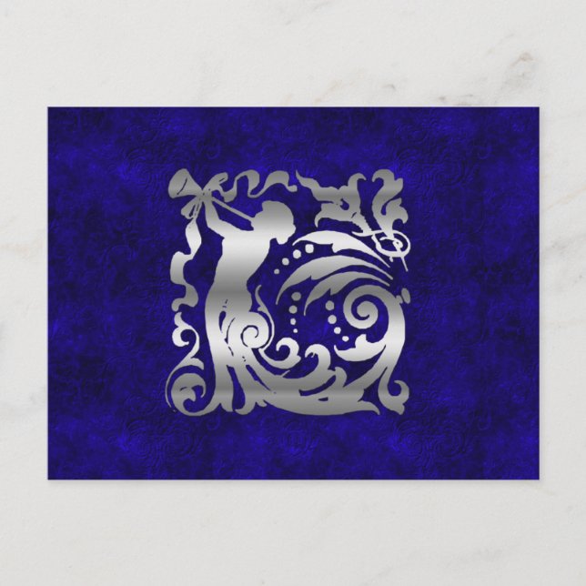 Dekorativ jul i Silver Helg Vykort (Framsida)