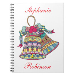 Dekorativ jul klockor inslag anteckningsbok