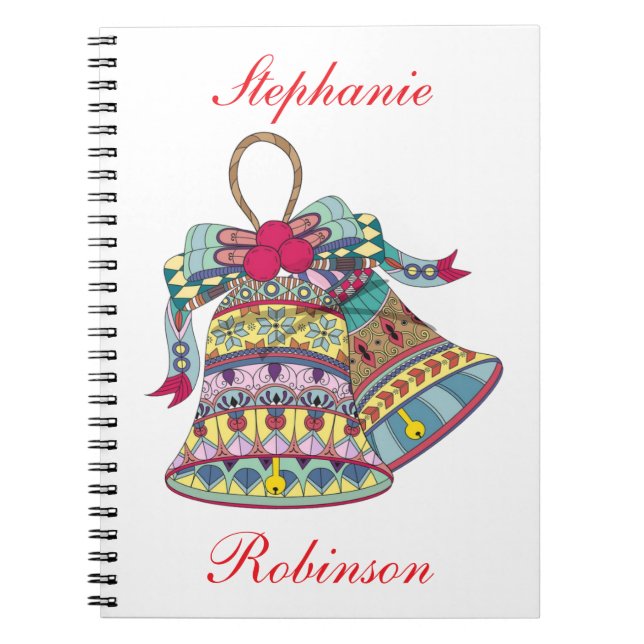 Dekorativ jul klockor inslag anteckningsbok (Framsidan)