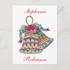 Dekorativ jul klockor inslag helg vykort