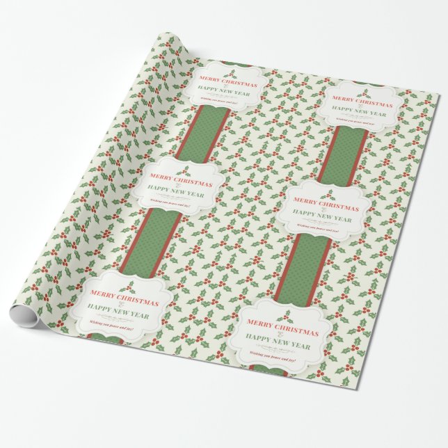 Dekorativ jul presentpapper (Utrullad)