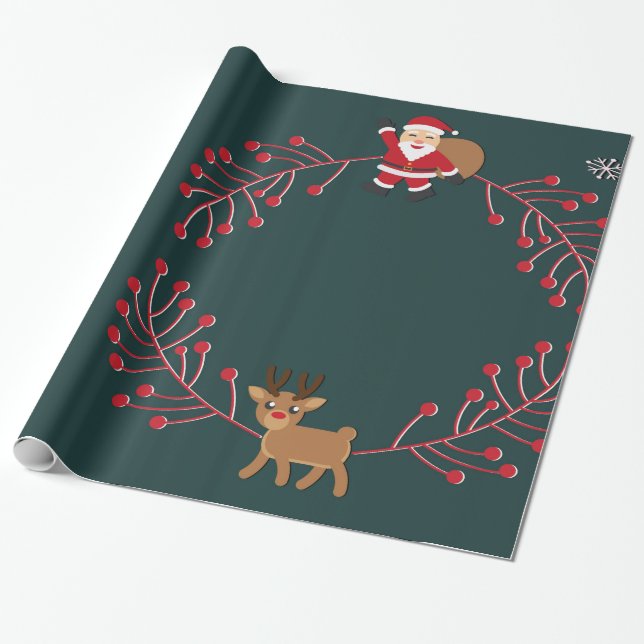 Dekorativ jul Snö med Glitter Presentpapper (Utrullad)