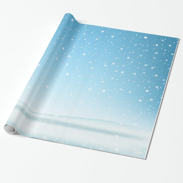 Dekorativ jul Snö med Glitter Presentpapper (Utrullad)