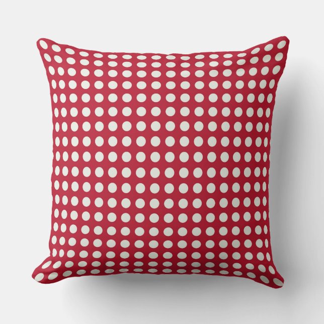 Dekorativ julbakgrund med röda polka prickar kudde (Framsida)