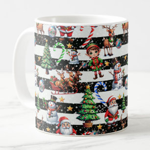 Dekorativ juldesign i Rand Mönster Kaffemugg
