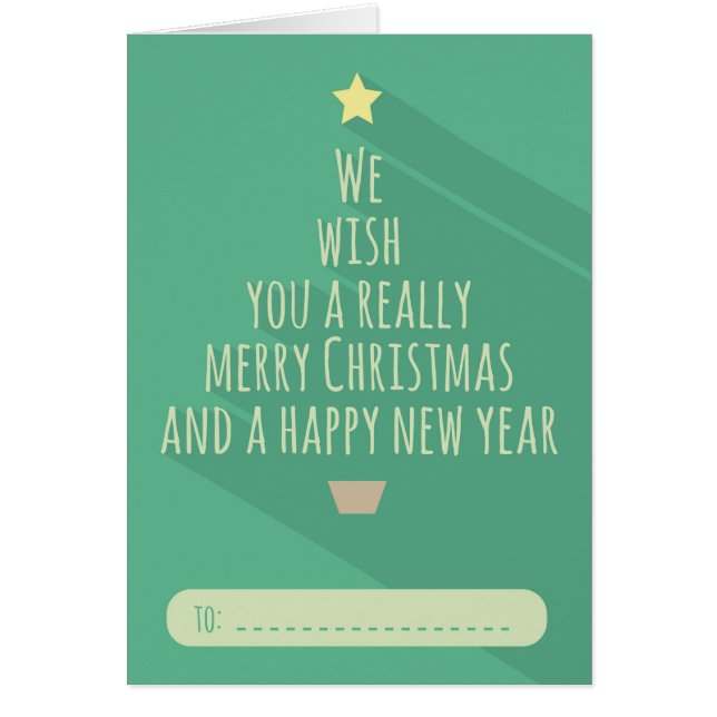 Dekorativ Julgran i Helgdag vid Lycklig Hälsningskort (Framsidan)