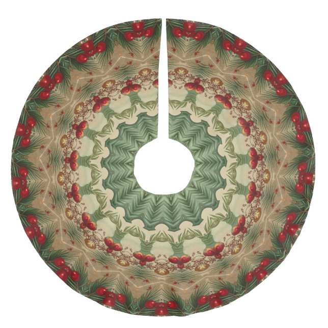 Dekorativ julgran kjol julgransmatta borstad polyester (Framsidan)