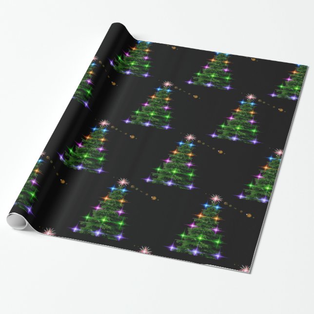 Dekorativ Julgran Presentpapper (Utrullad)