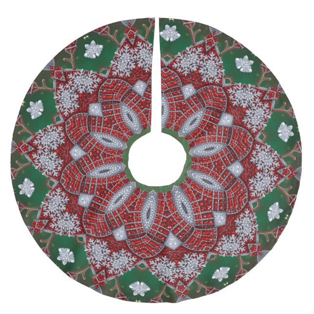 Dekorativ julgranstav julgransmatta borstad polyester (Framsidan)