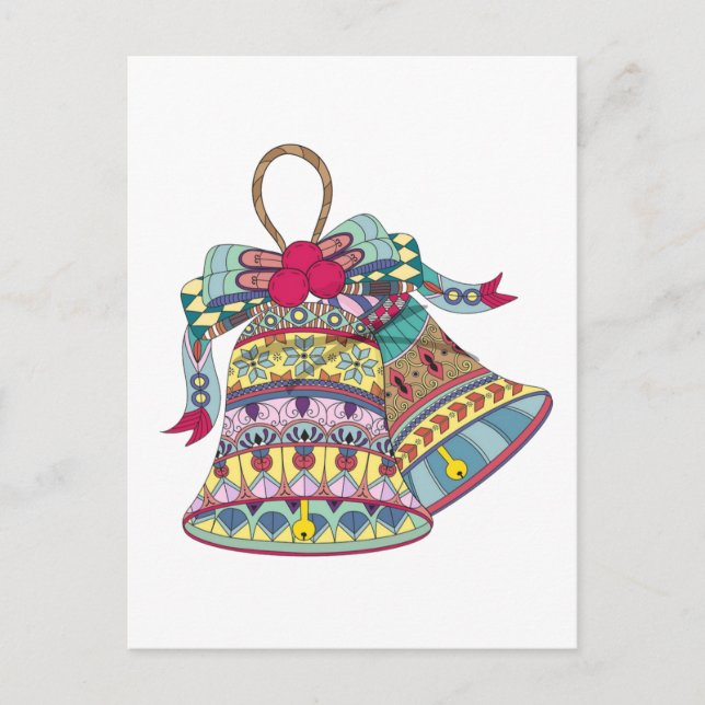 Dekorativ julklocka element helg vykort (Framsida)