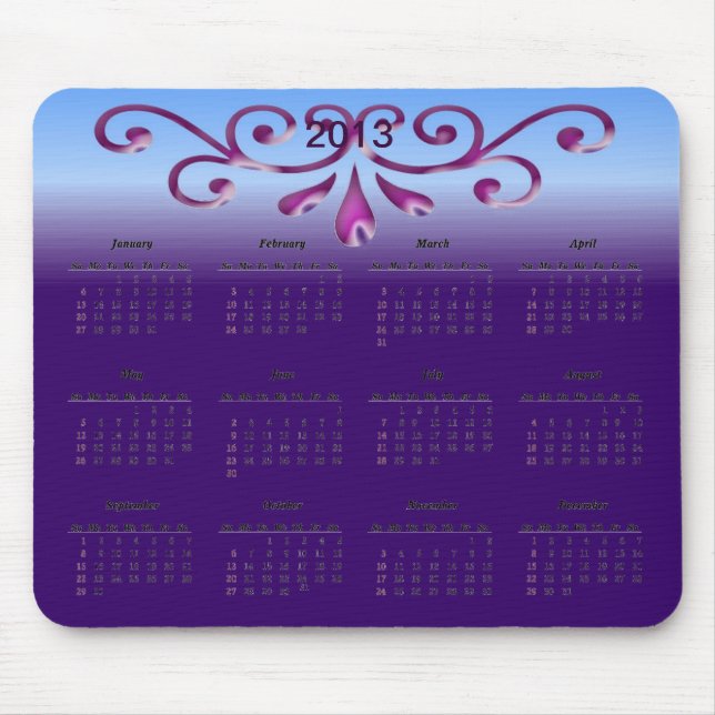 Dekorativ kalender för 2013 musmatta (Framsidan)