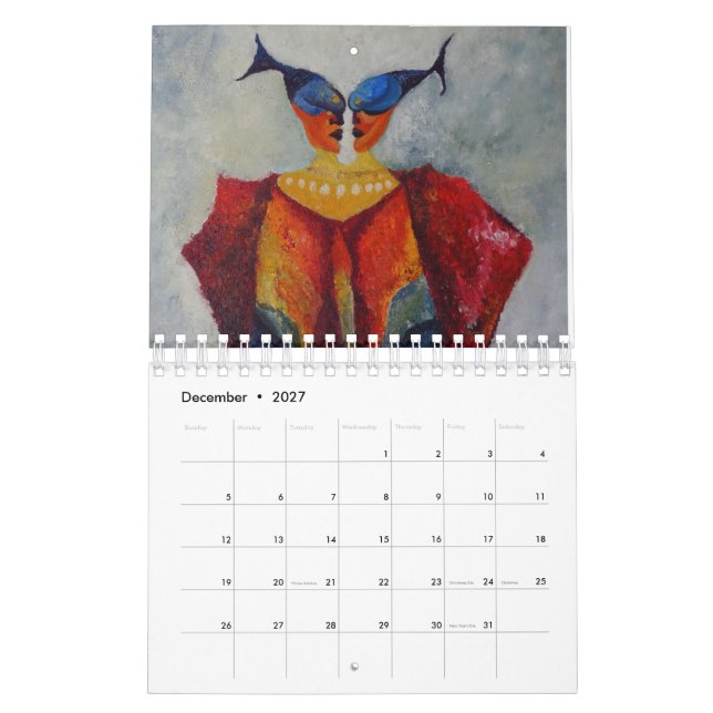 Dekorativ kalender för Art Paintings-Abstrakten (Dec 2027)