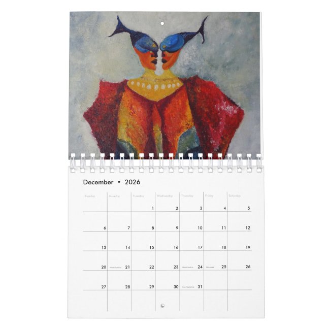 Dekorativ kalender för Art Paintings-Abstrakten (Dec 2026)