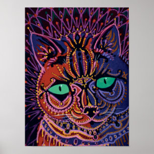Dekorativ katt av Louis Wain Poster