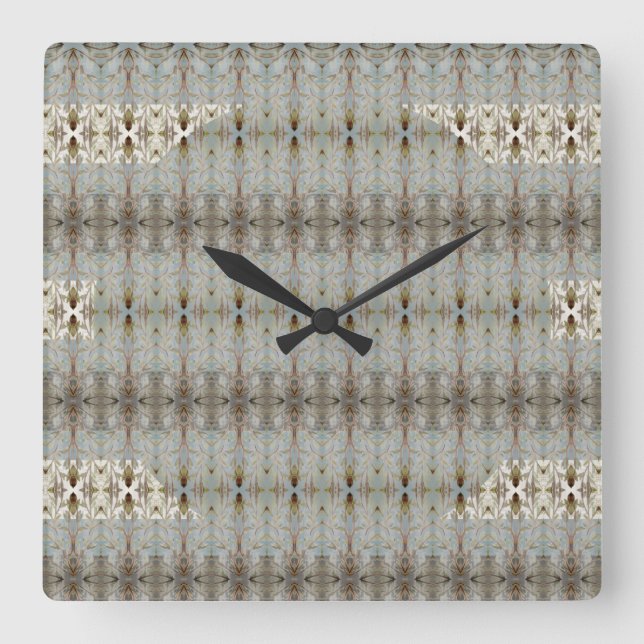 Dekorativ konst mönstrad fyrkantig klocka (Framsida)