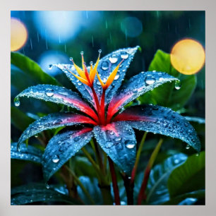 Dekorativ konst - Regndroppar på Löven #3 Poster