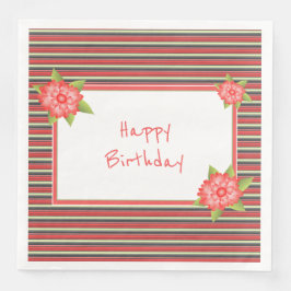 Dekorativ korallblomma, centrerad pappersservett