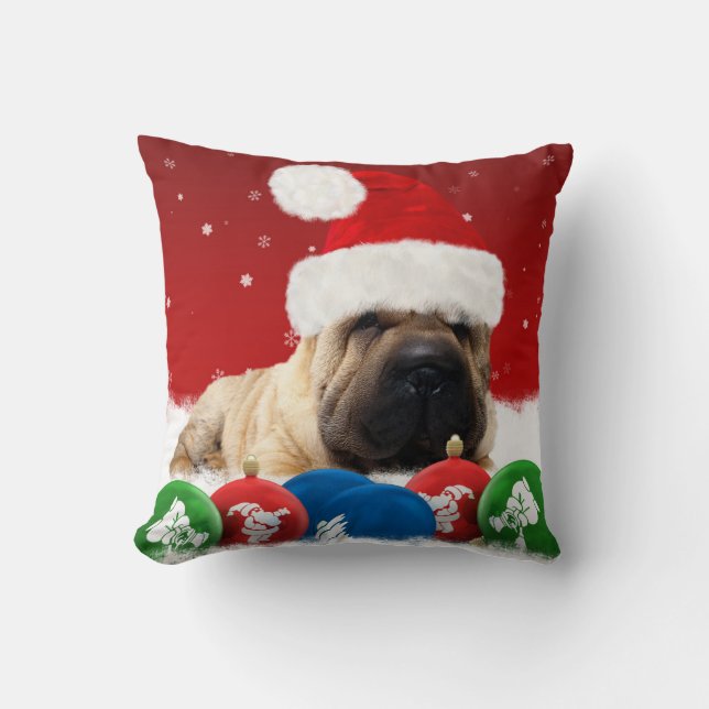 Dekorativ kudde 16" för Shar Pei vinterpolyester x (Framsida)