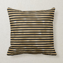 Dekorativ kudde Black och Guld Stripe