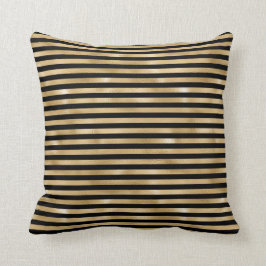 Dekorativ kudde Black och Guld Stripe