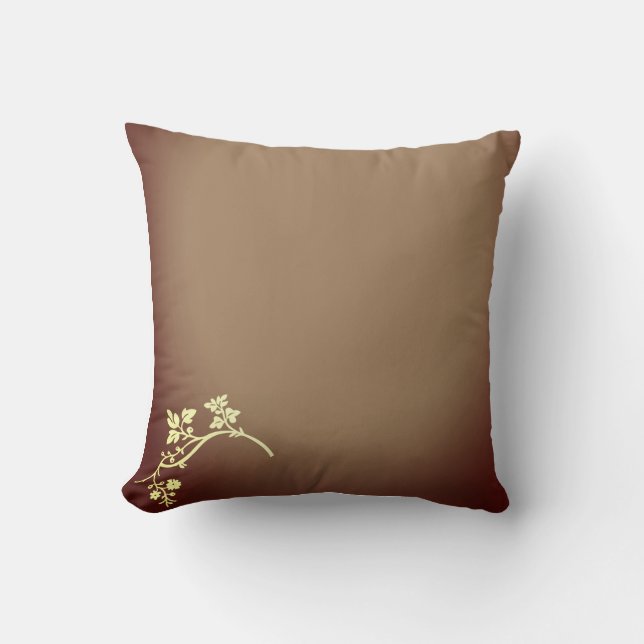 Dekorativ kudde Brown Guld Flower (Framsida)