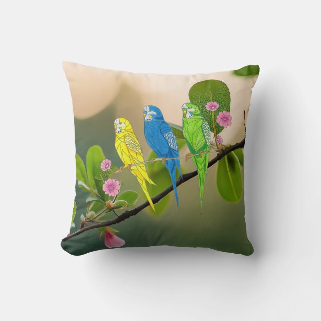 Dekorativ kudde Budgies Bird (Framsida)