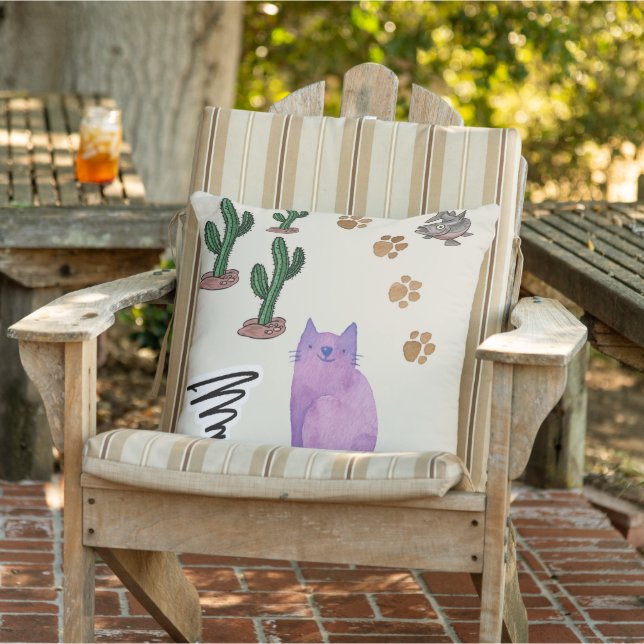 Dekorativ kudde Cat Fish Cactus Meow (Stol)