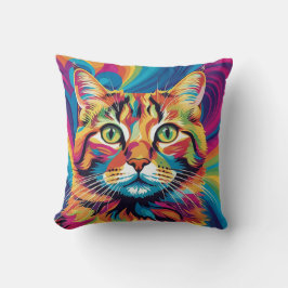 Dekorativ kudde Colorful Psychedelics Cat