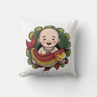 Dekorativ kudde | Cute Boy med Lucky Koi
