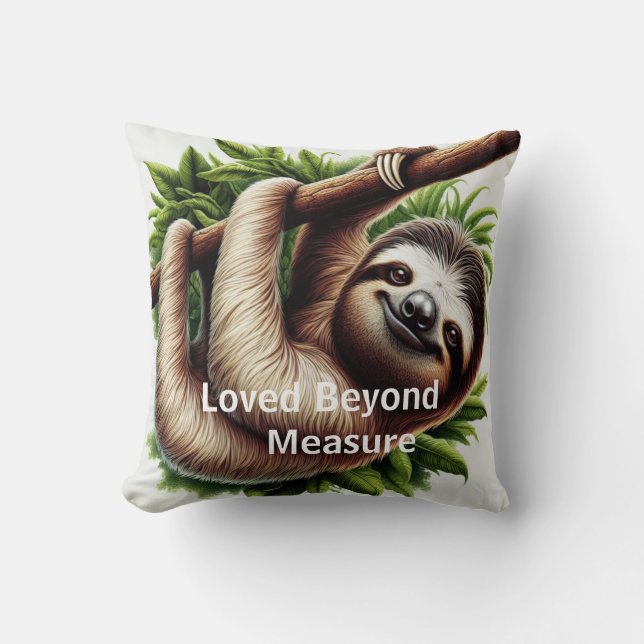 Dekorativ kudde - Cute Hanging Baby Sloth (Framsida)